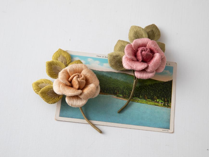 フェルト刺繍で作る 花のアクセサリーPart3